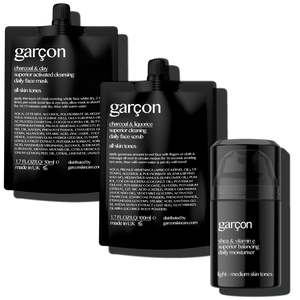 Garçon Men's Skincare Set 3 - Face Mask, Scrub & Moisturize